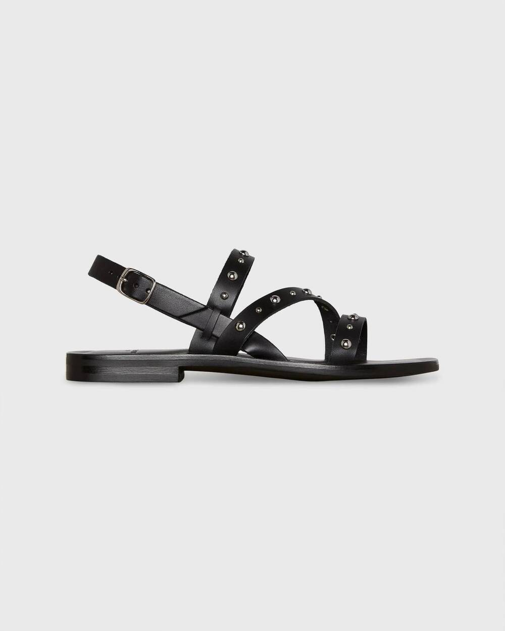 NEW ANN MASHBURN women's strappy studded sandal in black